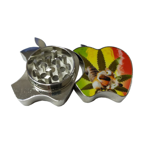 2 Parts Apple Metal Silver Grinder - HX011 - Tonic Vault Ltd