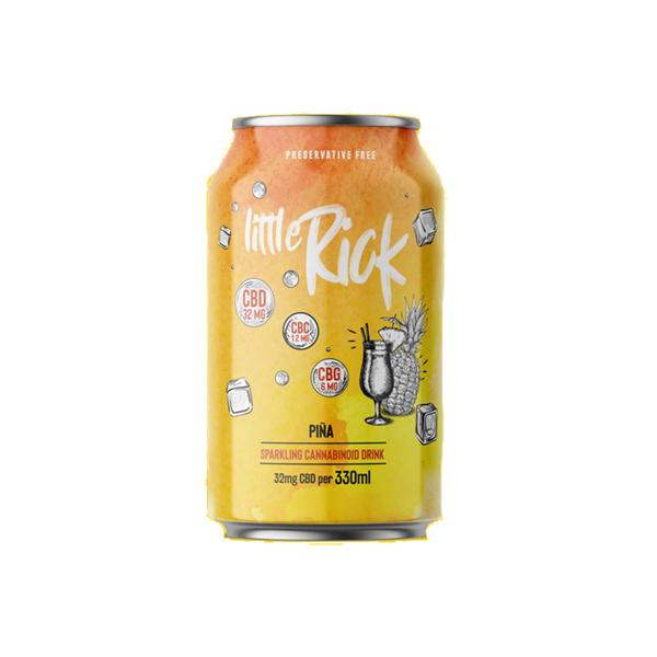 24 x Little Rick 32mg CBD (+CBG) Sparkling 330ml Pina Drink - Tonic Vault Ltd