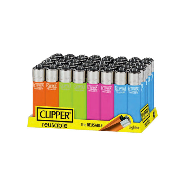 40 Clipper CP11RH Classic Flint Fluo Branded Refillable Lighters - CL1C103UKH - Tonic Vault Ltd