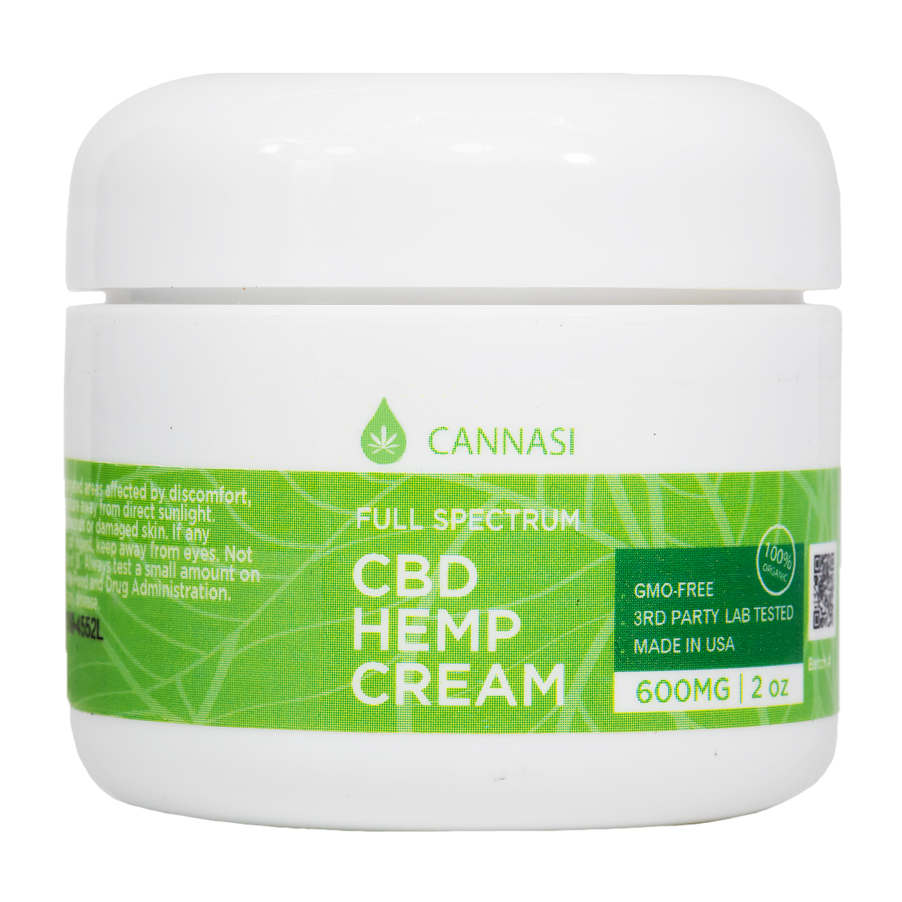 600mg / 2oz CBD Hemp Cream (Full Spectrum) - Cannasi