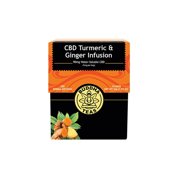 Buddha Teas 5mg CBD Tea Bags - Turmeric & Ginger Infusion - Tonic Vault Ltd