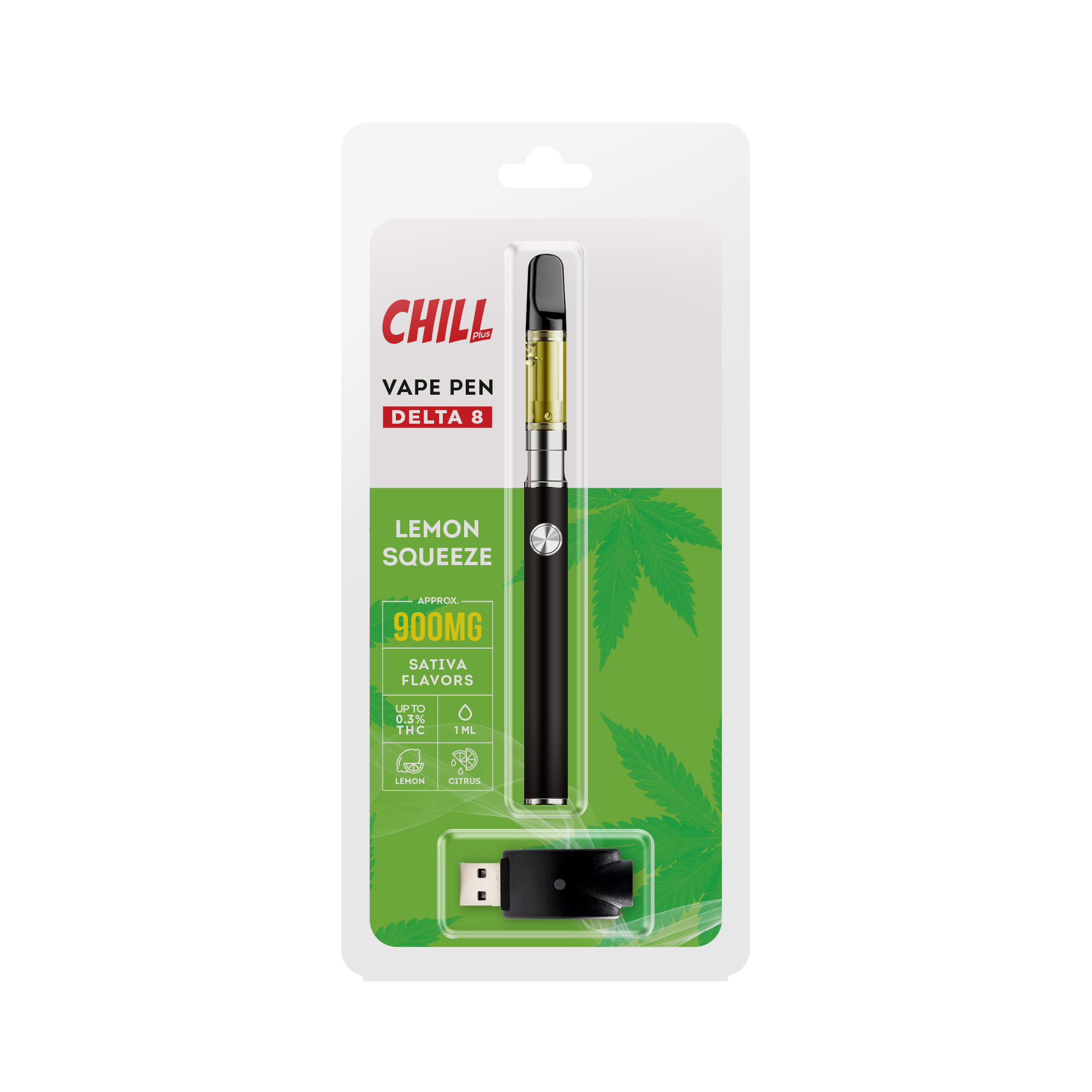 Chill Plus CBD Delta-8 - Disposable Vaping Pen - Lemon Squeeze - 900mg (1ml) - Diamond CBD