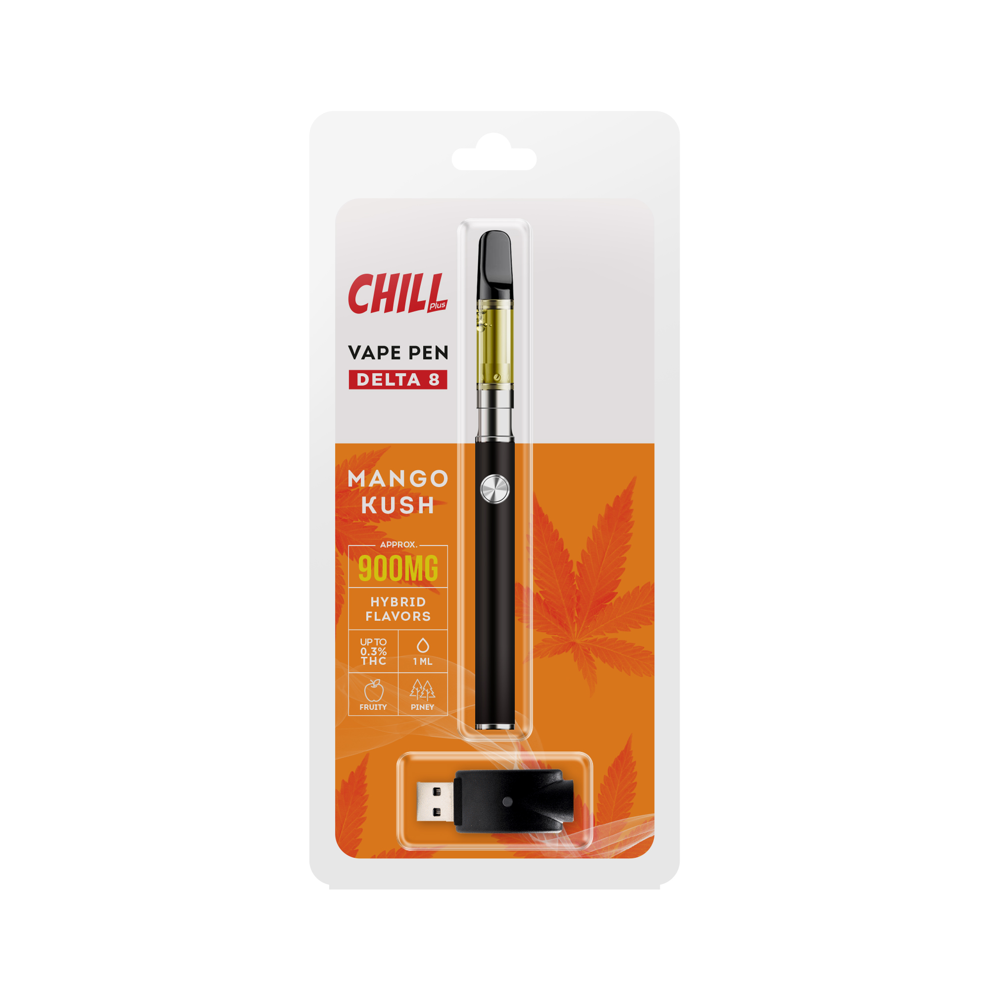 Chill Plus CBD Delta-8 - Disposable Vaping Pen - Mango Kush - 900mg (1ml) - Diamond CBD