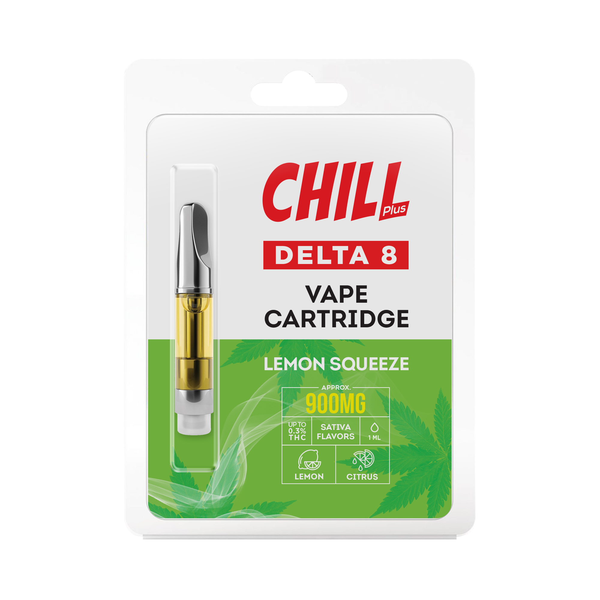 Chill Plus Delta-8 Vape Cartridge - Lemon Squeeze - 900mg (1ml) - Diamond CBD