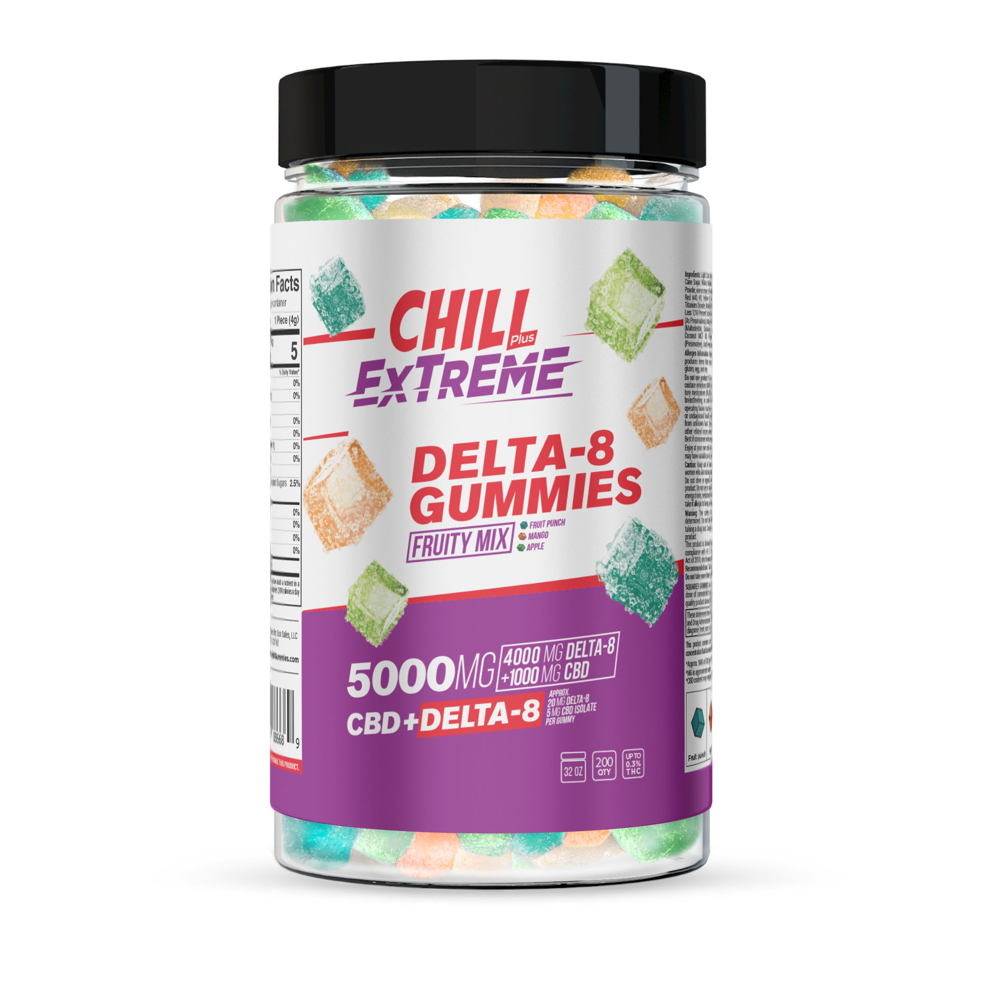 Chill Plus Extreme Delta-8 Gummies Fruity Mix - 5000X - Diamond CBD