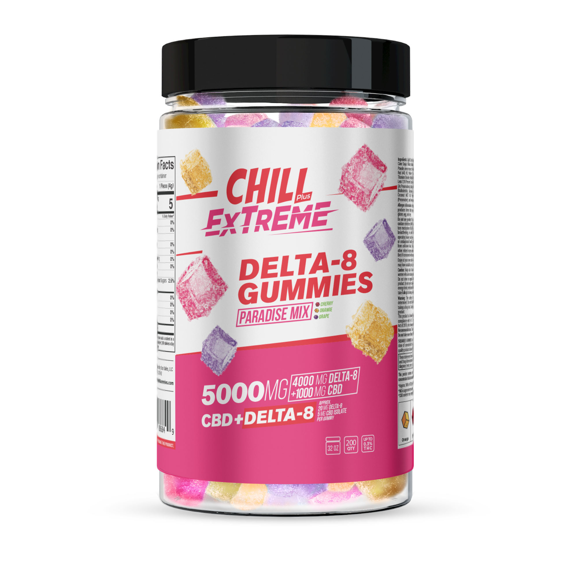 Chill Plus Extreme Delta-8 Gummies Paradise Mix - 5000X - Diamond CBD