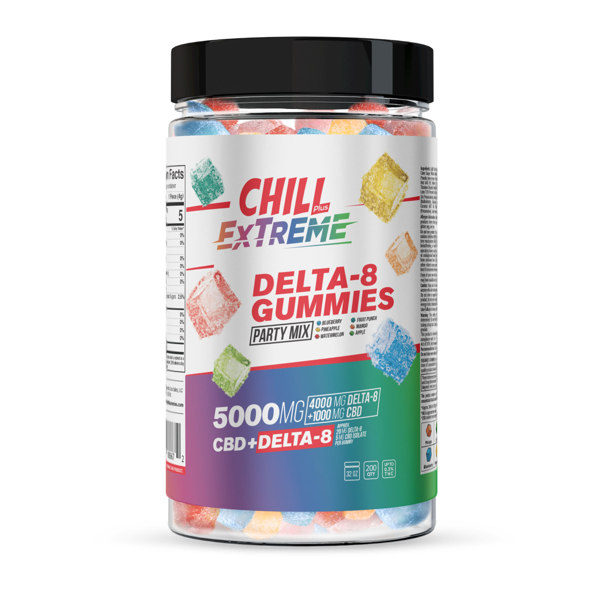 Chill Plus Extreme Delta-8 Gummies Party Mix - 5000X - Diamond CBD