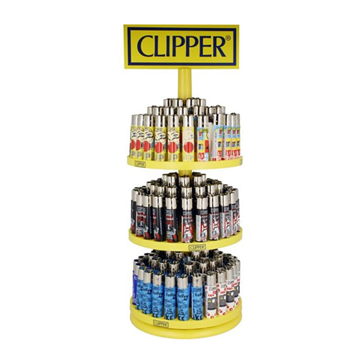 Clipper 3 Tire Display Carousel - 144 Mixed Design Lighters - CL3H076UKH - Tonic Vault Ltd