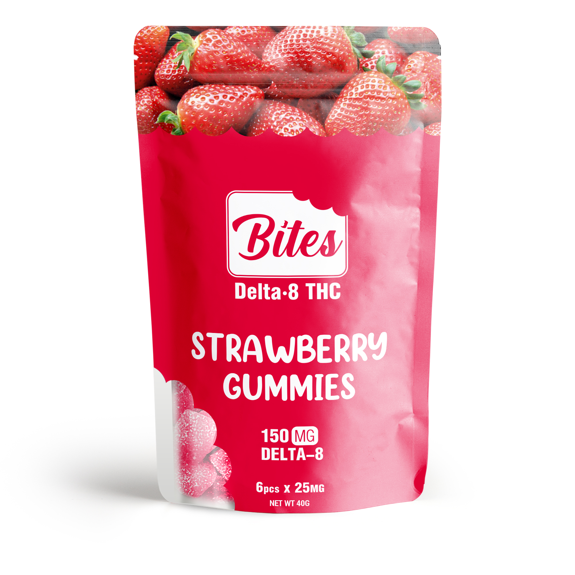 Delta-8 Bites - Strawberry Gummies - 150mg - Diamond CBD