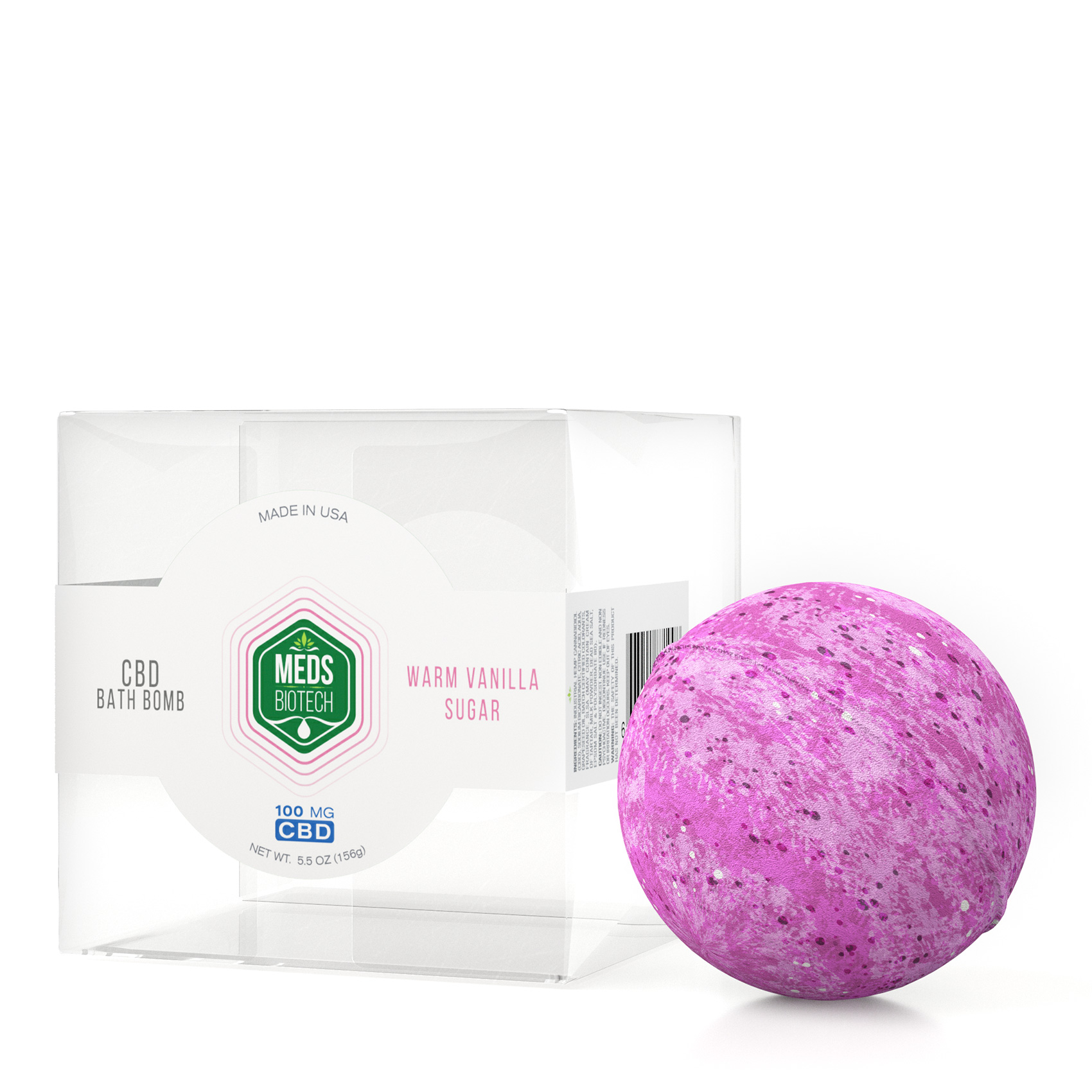 Meds Biotech CBD Bath Bomb - Warm Vanilla Sugar - 100mg - Diamond CBD