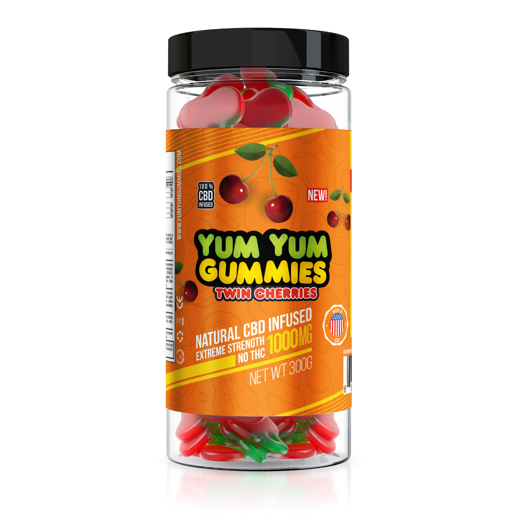 Yum Yum Gummies 1000mg - CBD Infused Twin Cherries - Diamond CBD