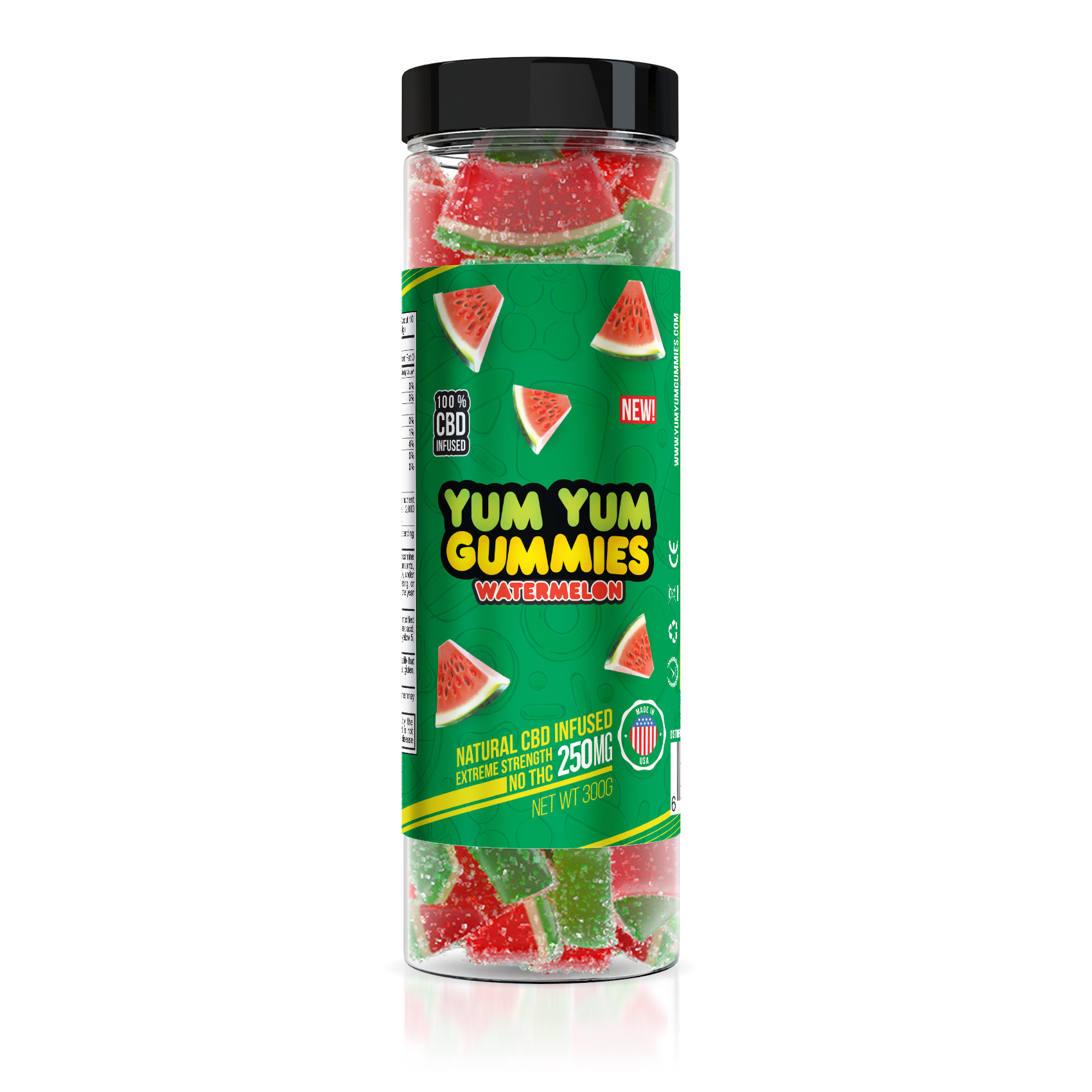 Yum Yum Gummies 250mg - CBD Infused Watermelon Slices - Diamond CBD