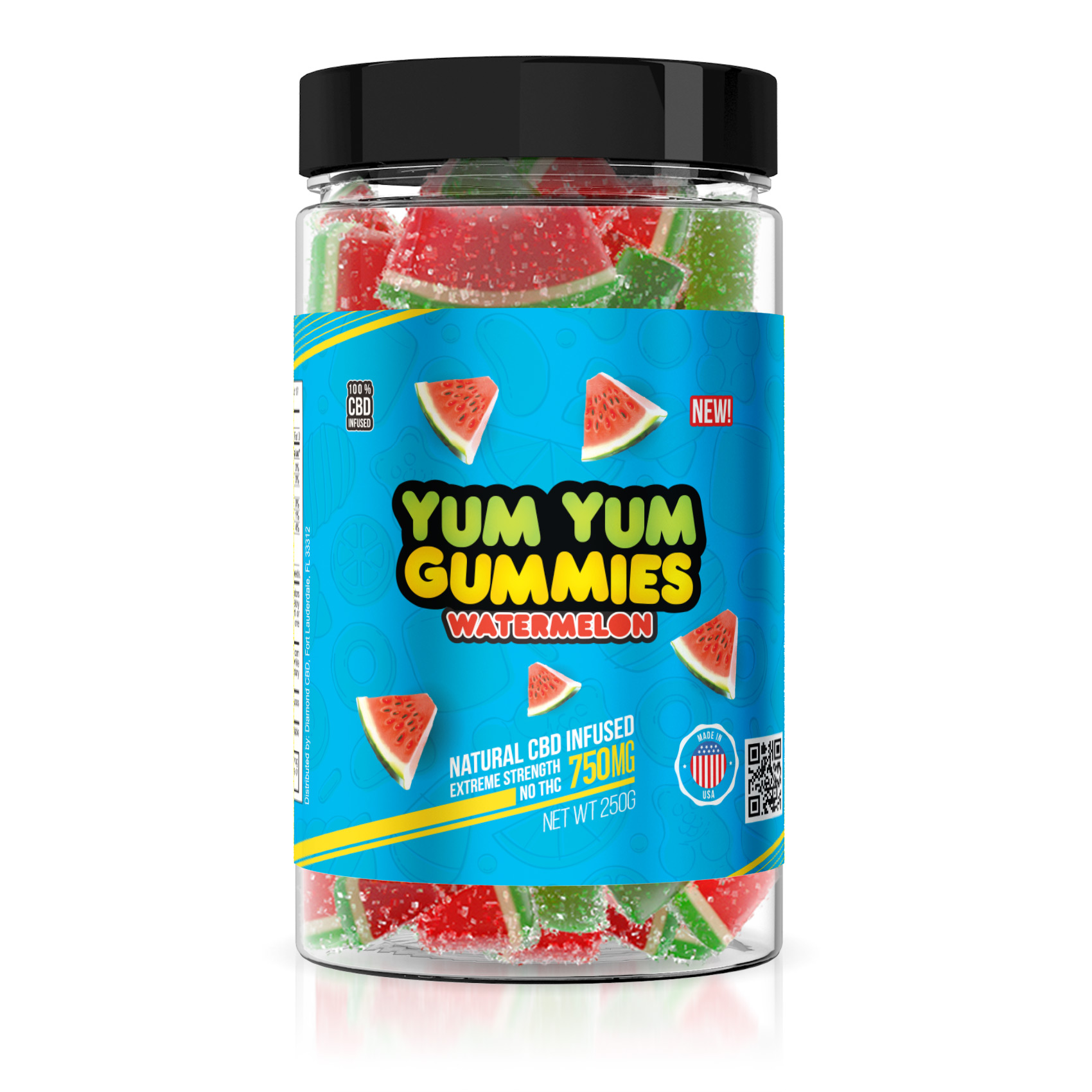 Yum Yum Gummies 750mg - CBD Infused Watermelon Slices - Diamond CBD