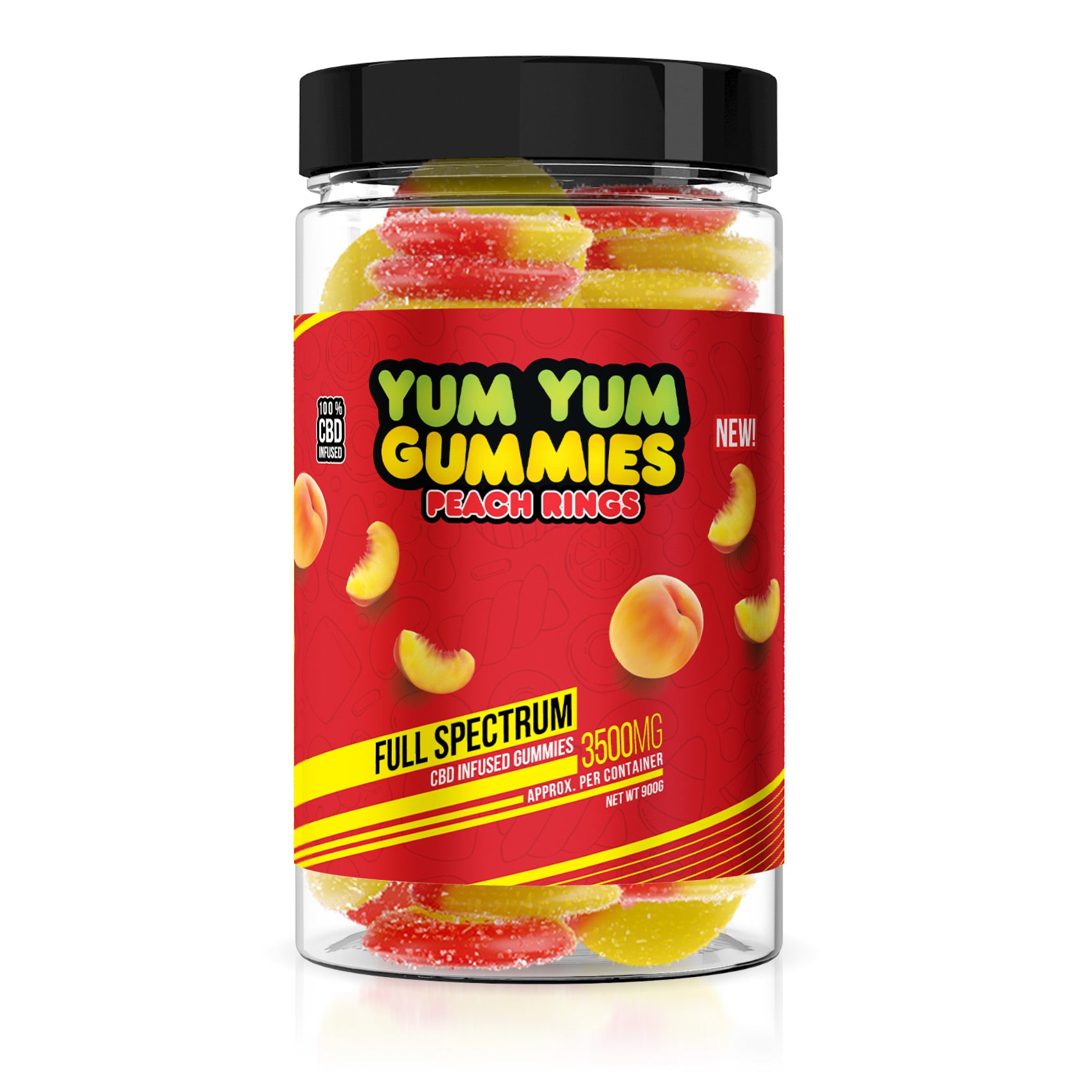 Yum Yum Gummies - CBD Full Spectrum Peach Rings - Diamond CBD
