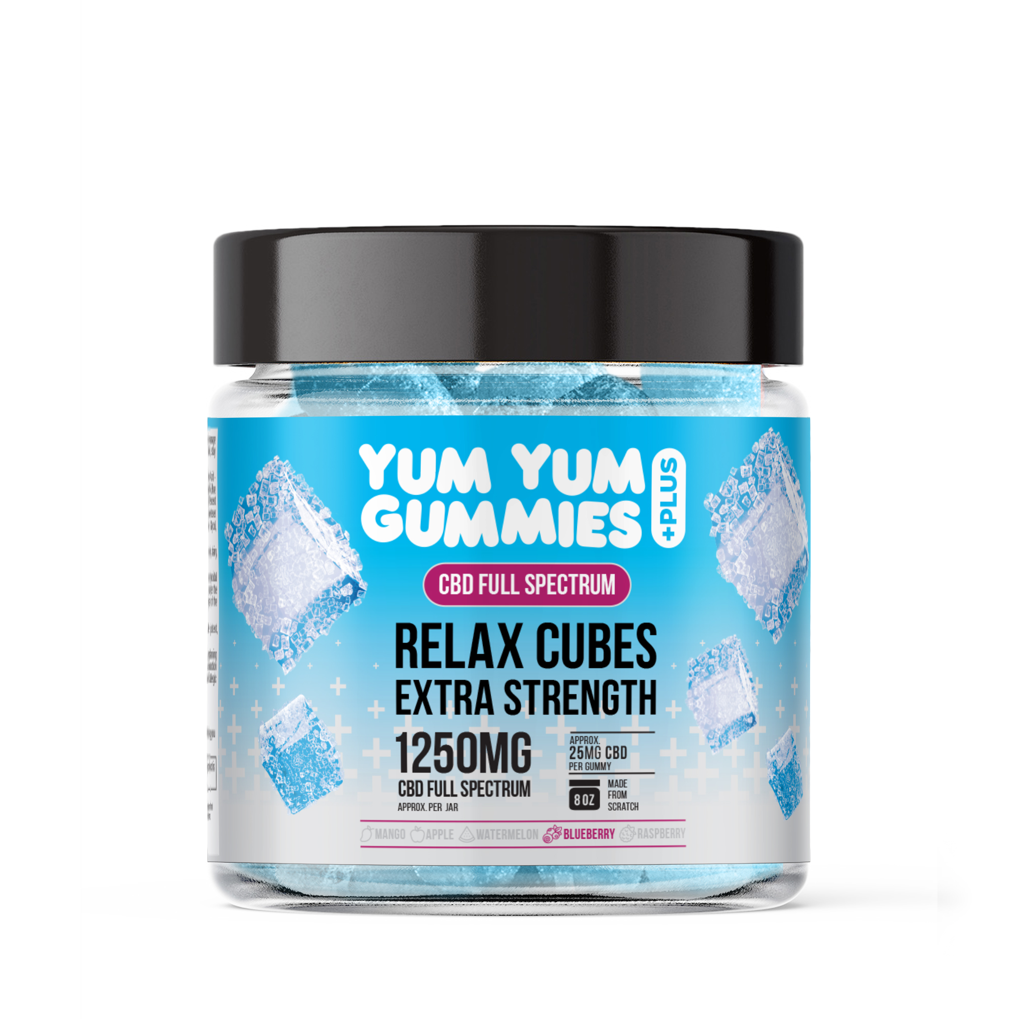 Yum Yum Gummies - Full Spectrum CBD Relax Blueberry Cubes - 1250mg - Diamond CBD