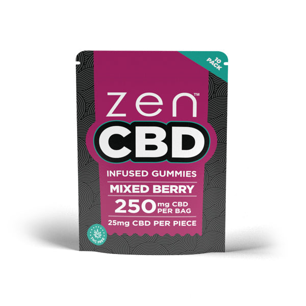 Zen 250mg CBD Infused CBD Gummies - Mixed Berry - Tonic Vault Ltd
